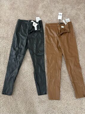 Zara: Faux Leather High Rise Leggings